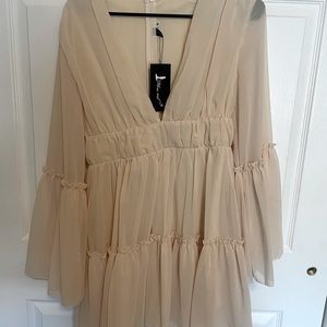 Nude layered cocktail dress